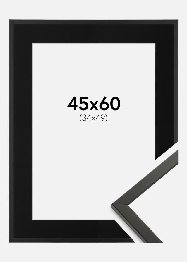 Ramme Galant Sort 45x60 cm - Passepartout Sort 35x50 cm
