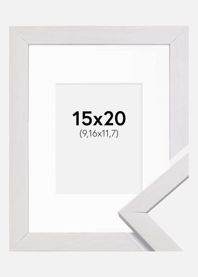 Ramme Stilren Hvid 15x20 cm - Passepartout Hvid 4x5 inches