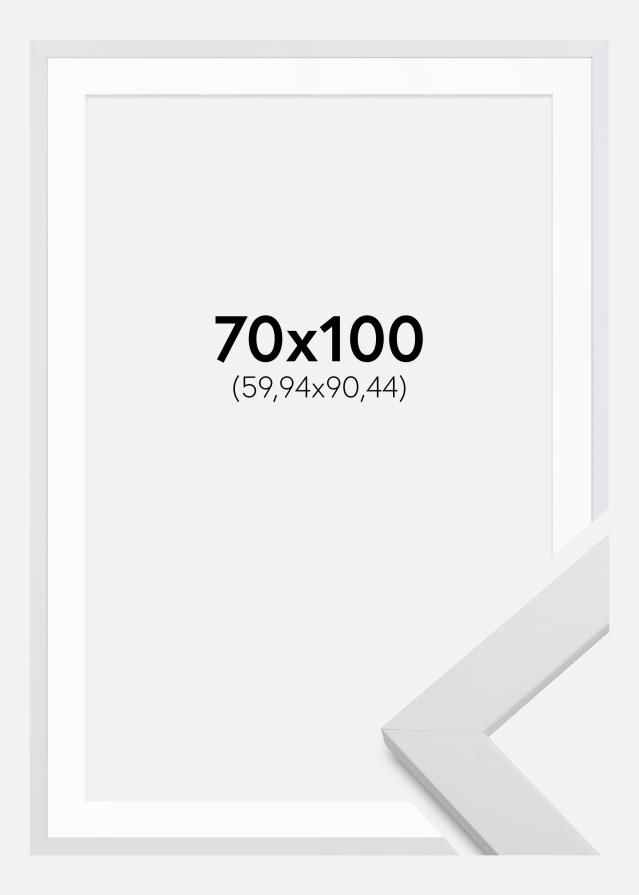 Ramme White Wood 70x100 cm - Passepartout Hvid 24x36 inches