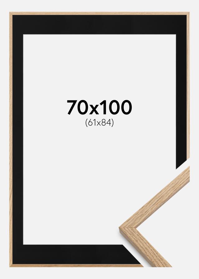 Ramme Oslo Eg 70x100 cm - Passepartout Sort 62x85 cm