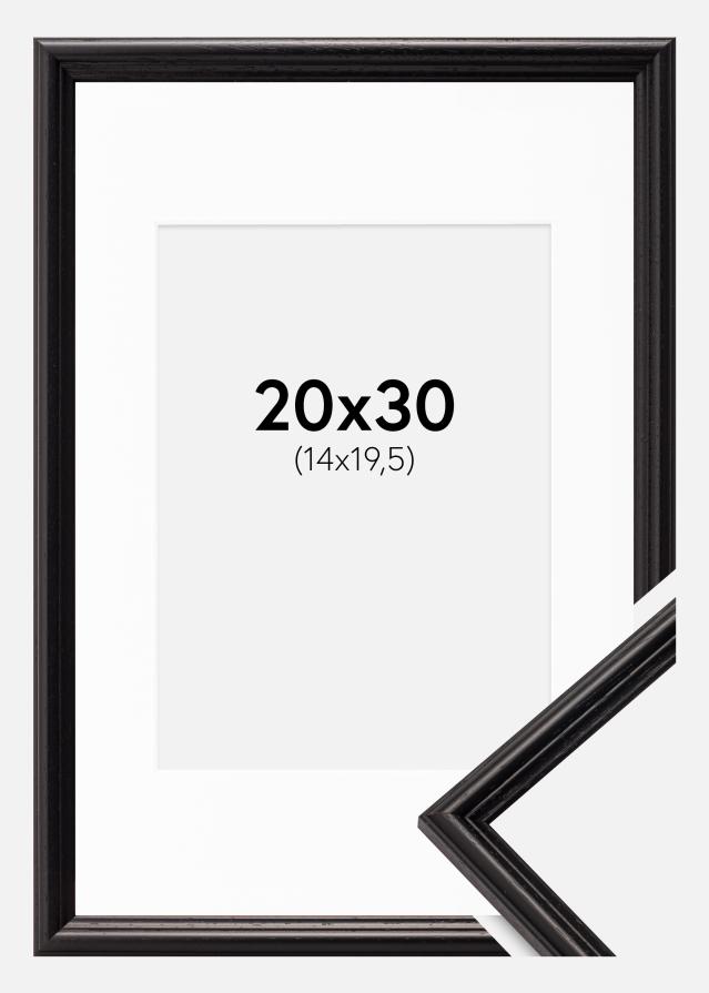 Ramme Horndal Sort 20x30 cm - Passepartout Hvid 15x21 cm (A5)