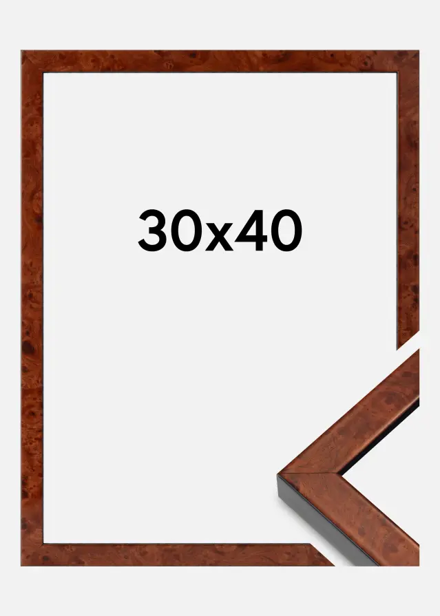 Ramme Hermes Akrylglas Burr Walnut 30x40 cm