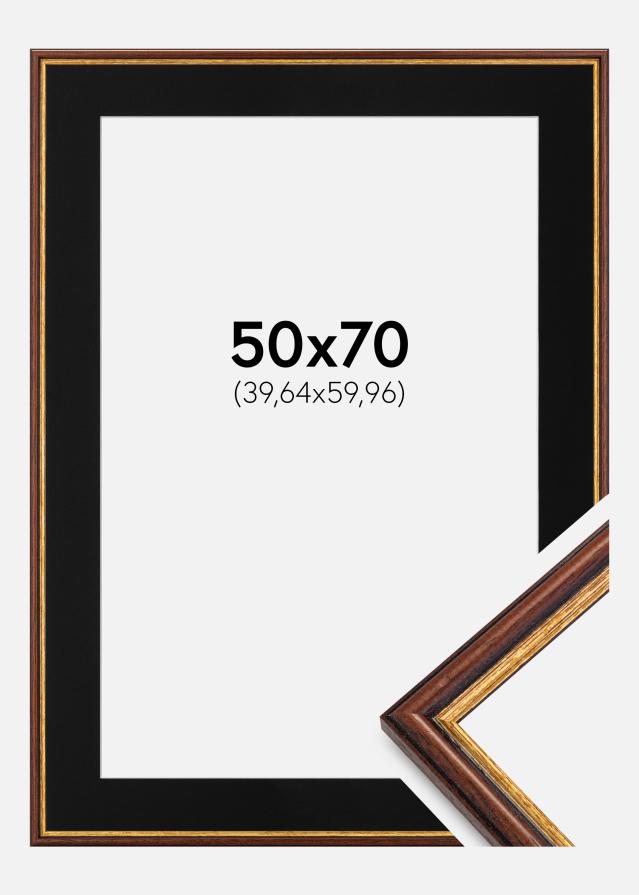 Ramme Horndal Brun 50x70 cm - Passepartout Sort 16x24 inches