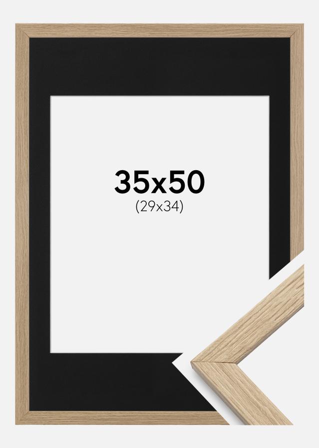 Ramme Stilren Eg 35x50 cm - Passepartout Sort 30x35 cm
