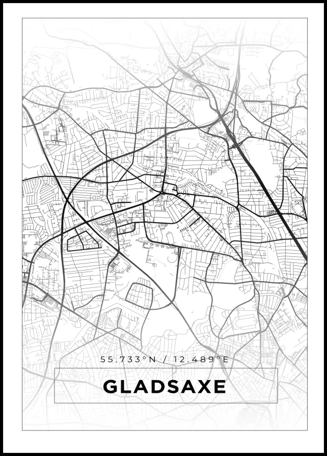 Kort - Gladsaxe - Hvid Plakat