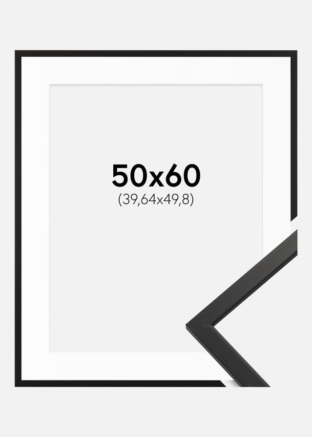 Ramme Edsbyn Sort 50x60 cm - Passepartout Hvid 16x20 inches