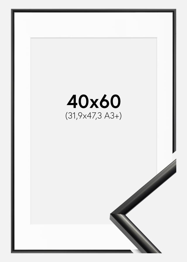 Ramme New Lifestyle Sort 40x60 cm - Passepartout Hvid 32,9x48,3 cm (A3+)