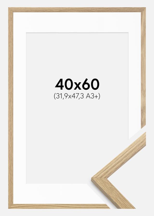 Ramme Trendy Eg 40x60 cm - Passepartout Hvid 32,9x48,3 cm (A3+)