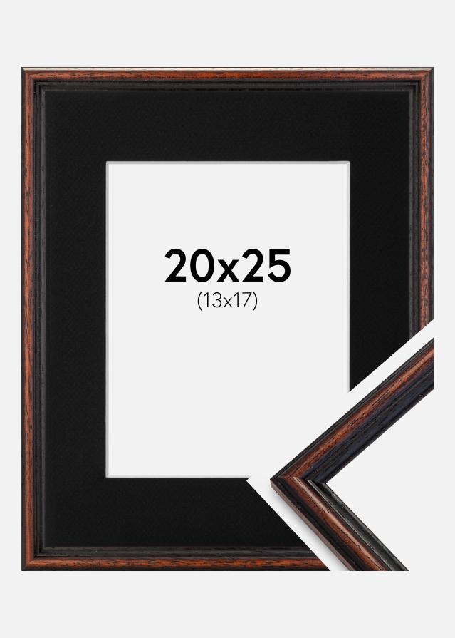 Ramme Horndal Valnød 20x25 cm - Passepartout Sort 14x18 cm