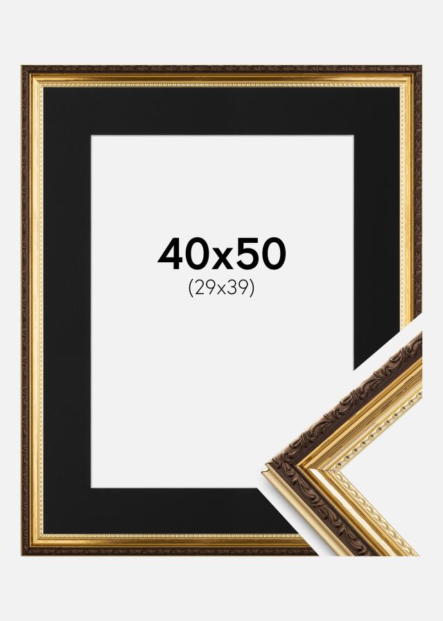 Ramme Abisko Guld 40x50 cm - Passepartout Sort 30x40 cm