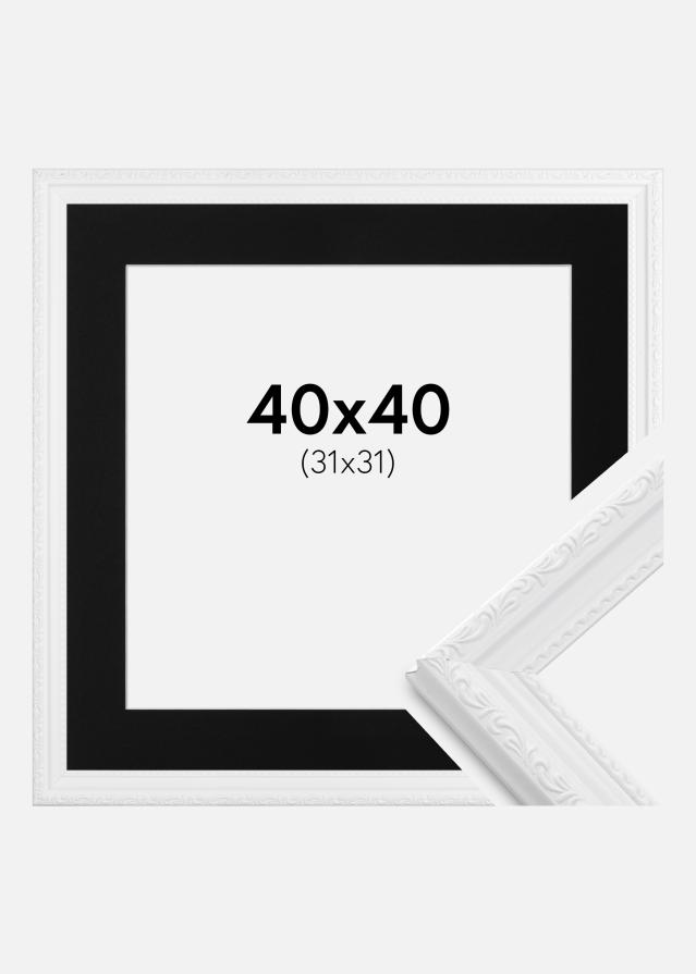 Ramme Abisko Hvid 40x40 cm - Passepartout Sort 32x32 cm