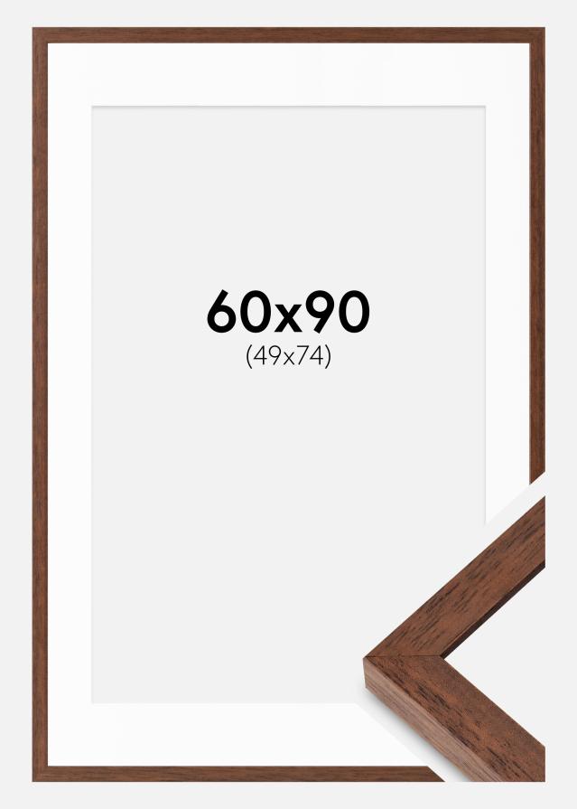 Ramme Hermes Teak 60x90 cm - Passepartout Hvid 50x75 cm