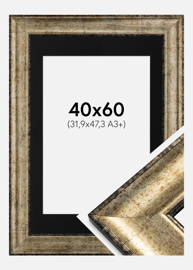 Ramme Saltsjöbaden Antikguld 40x60 cm - Passepartout Sort 32,9x48,3 cm (A3+)