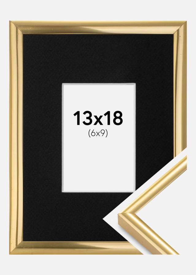 Ramme Victoria Guld 13x18 cm - Passepartout Sort 7x10 cm