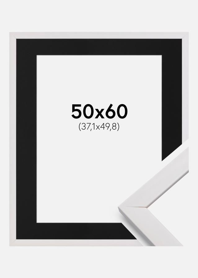 Ramme Stilren Hvid 50x60 cm - Passepartout Sort 15x20 inches