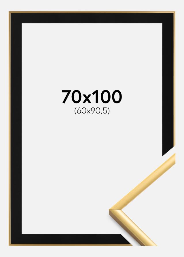 Ramme New Lifestyle Shiny Gold 70x100 cm - Passepartout Sort 61x91,5 cm