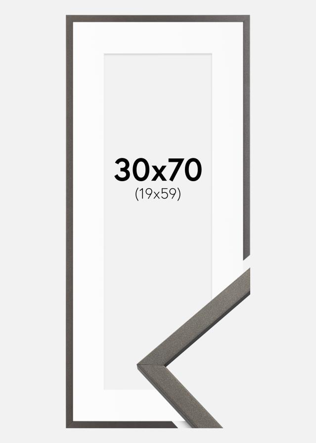 Ramme Edsbyn Grafit 30x70 cm - Passepartout Hvid 20x60 cm