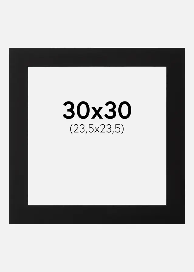 Passepartout Sort (Sort kerne) 30x30 cm (23,5x23,5)
