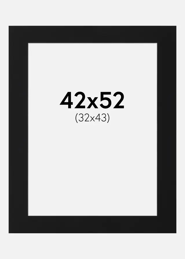 Passepartout Sort Standard (Hvid kerne) 42x52 cm (32x43)