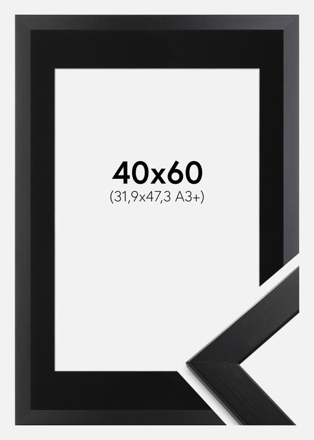 Ramme Trendline Sort 40x60 cm - Passepartout Sort 32,9x48,3 cm (A3+)
