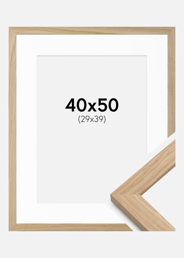 Ramme Oak Wood 40x50 cm - Passepartout Hvid 30x40 cm