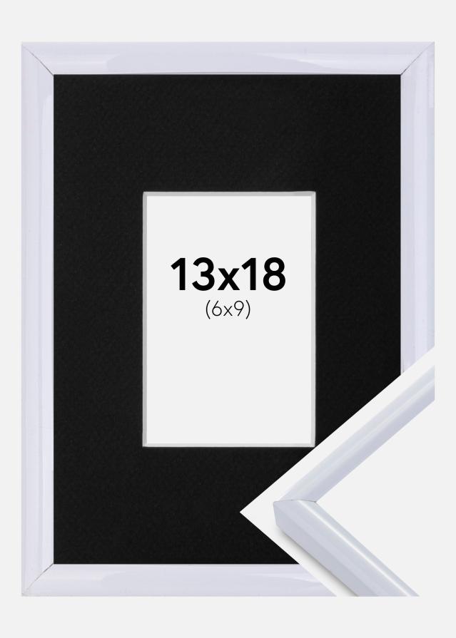Ramme Victoria Hvid 13x18 cm - Passepartout Sort 7x10 cm