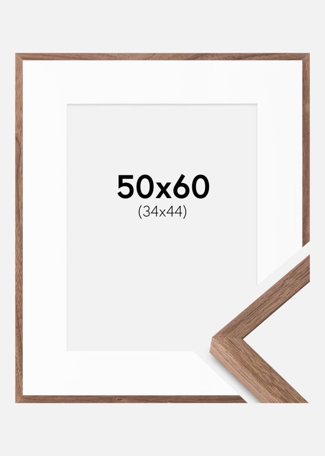 Ramme Soul Walnut Veneer 50x60 cm - Passepartout Hvid 35x45 cm