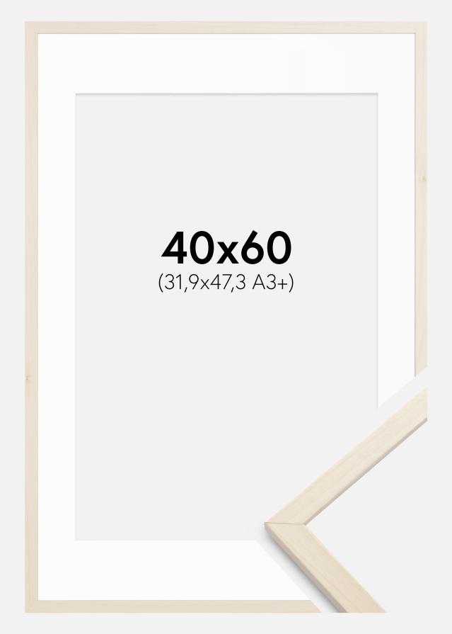 Ramme Edsbyn Løn 40x60 cm - Passepartout Hvid 32,9x48,3 cm (A3+)