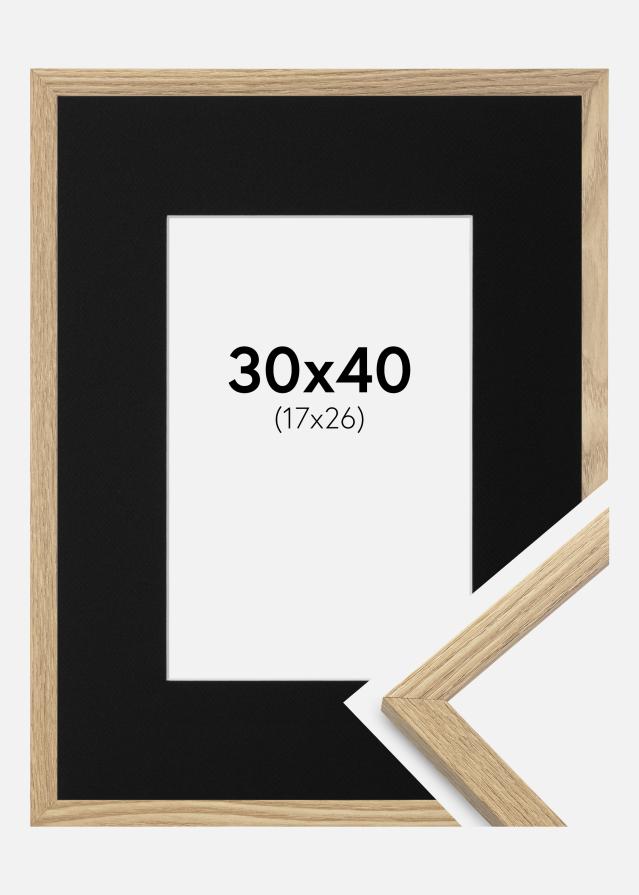 Ramme Trendy Eg 30x40 cm - Passepartout Sort 18x27 cm