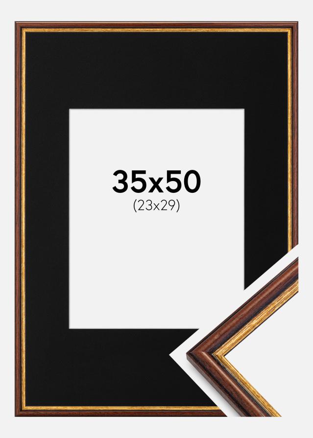 Ramme Horndal Brun 35x50 cm - Passepartout Sort 24x30 cm