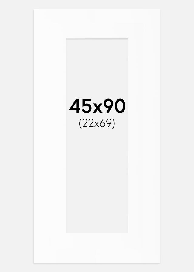 Passepartout Hvid Standard (Hvid kerne) 45x90 cm (22x69)