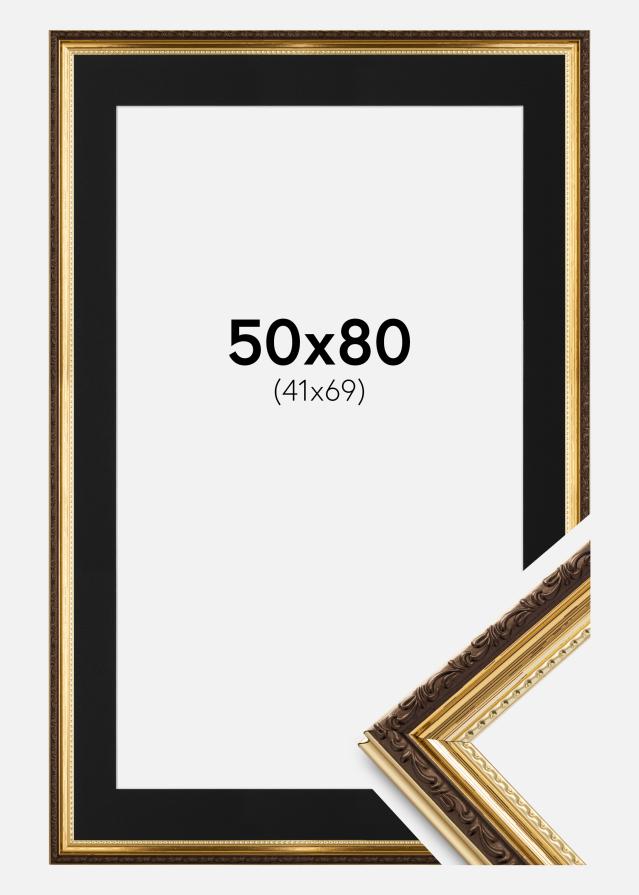 Ramme Abisko Guld 50x80 cm - Passepartout Sort 42x70 cm