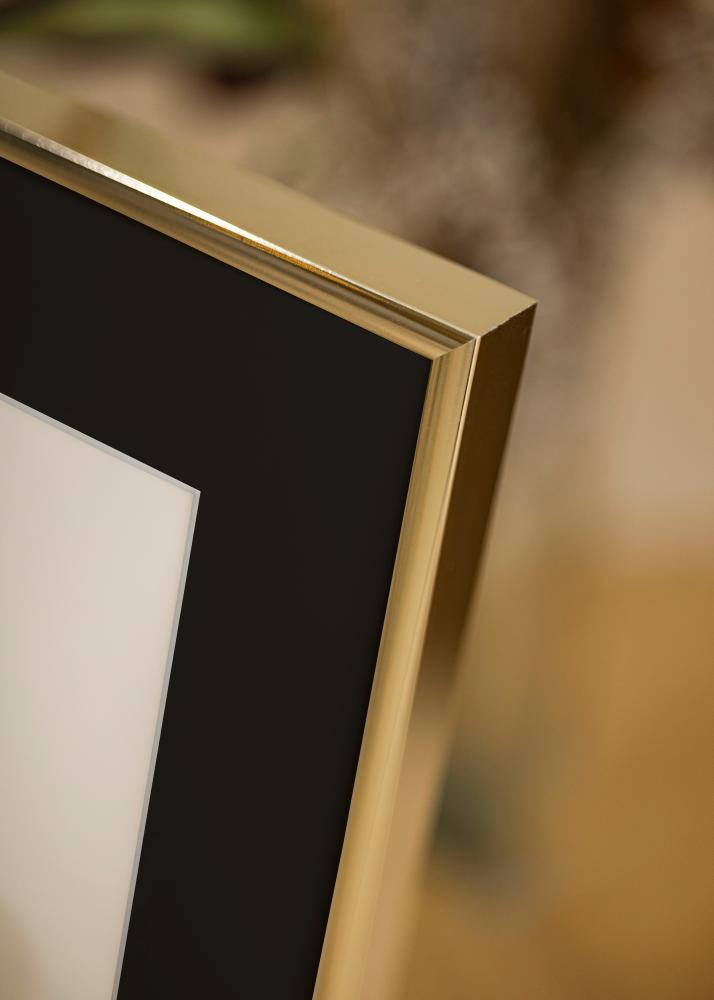 Ramme Aluminium Blank Guld 30x40 cm - Passepartout Sort 8x12 inches