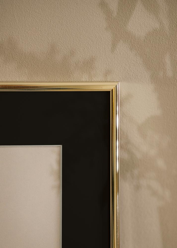 Ramme Aluminium Blank Guld 30x40 cm - Passepartout Sort 8x12 inches