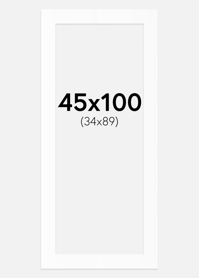 Passepartout Hvid Standard (Hvid kerne) 45x100 cm (34x89)
