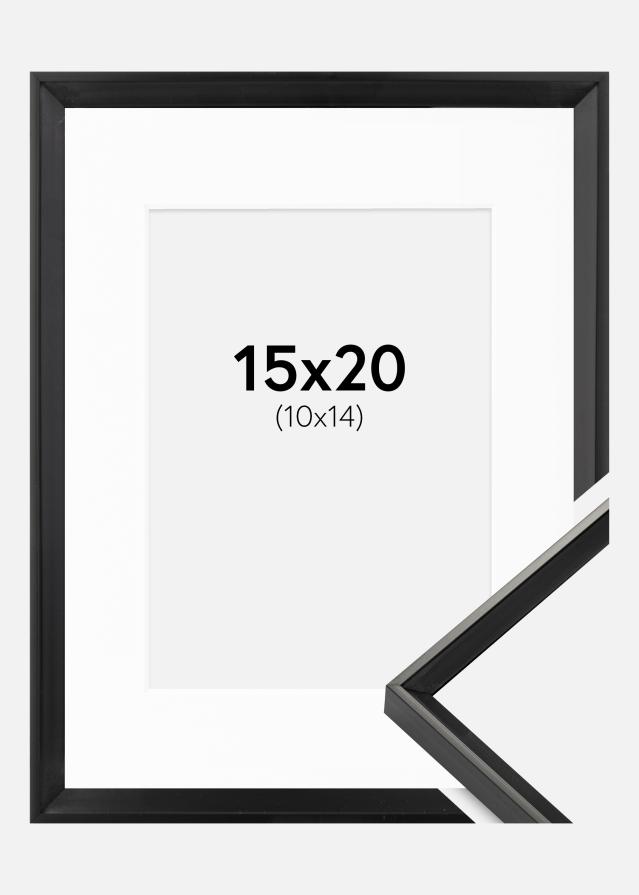 Ramme Desire Sort 15x20 cm - Passepartout Hvid 11x15 cm