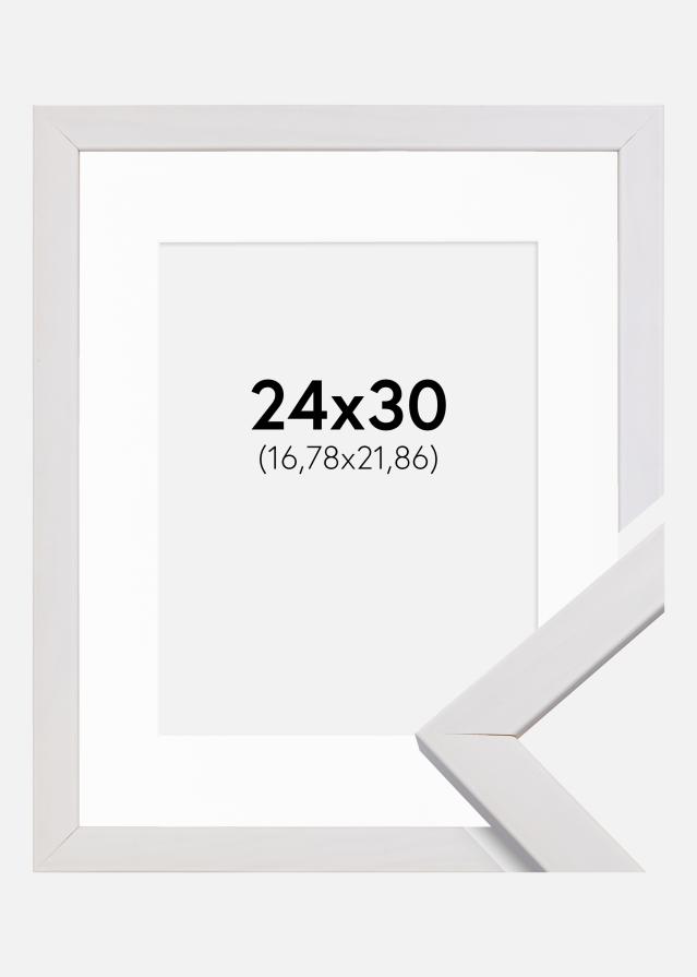 Ramme Stilren Hvid 24x30 cm - Passepartout Hvid 7x9 inches