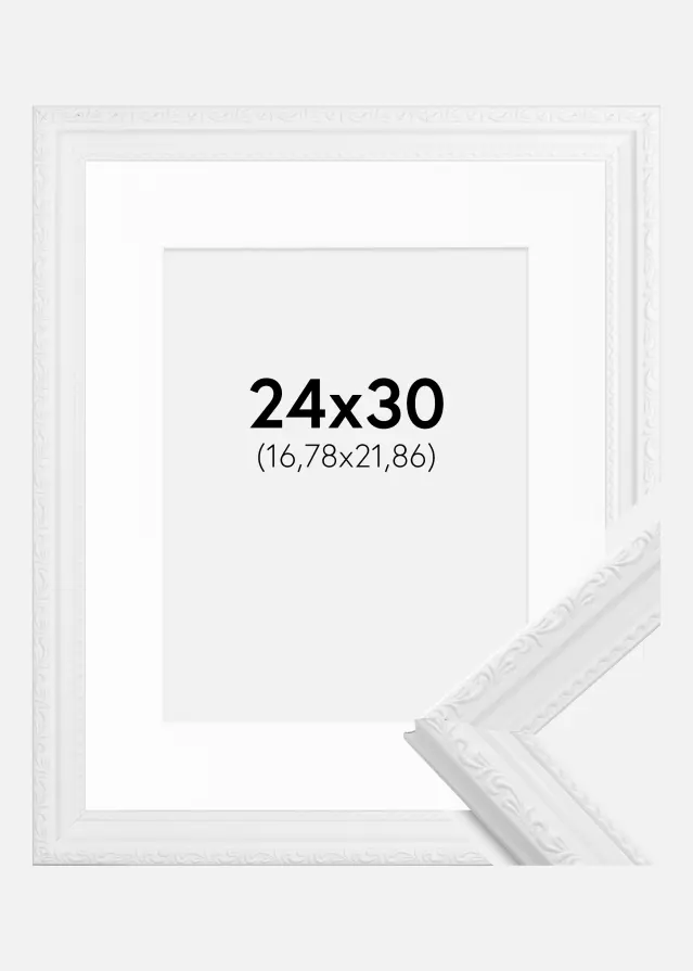 Ramme Abisko Hvid 24x30 cm - Passepartout Hvid 7x9 inches