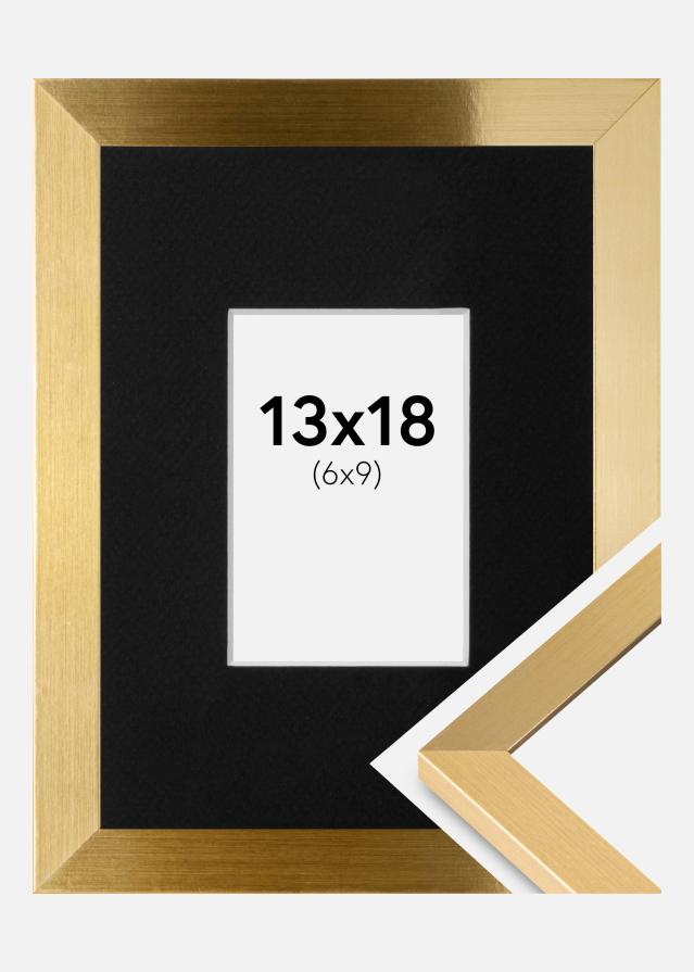 Ramme Selection Guld 13x18 cm - Passepartout Sort 7x10 cm