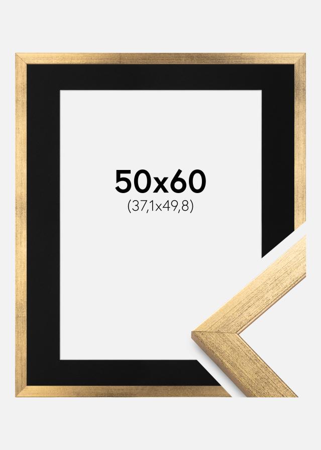 Ramme Stilren Guld 50x60 cm - Passepartout Sort 15x20 inches