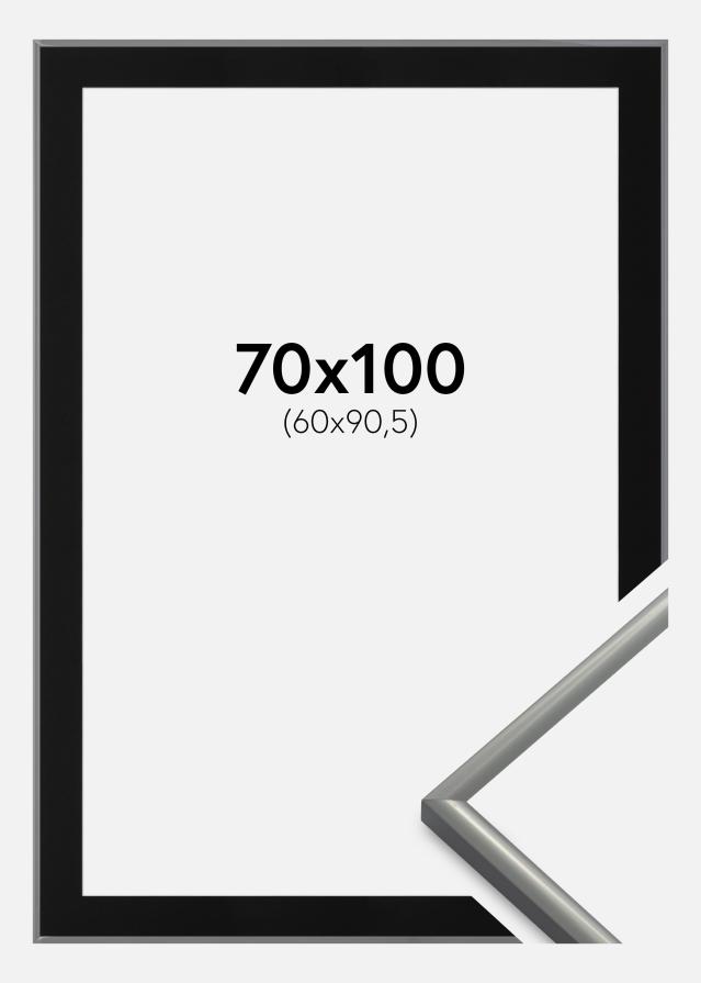 Ramme New Lifestyle Lysegrå 70x100 cm - Passepartout Sort 61x91,5 cm