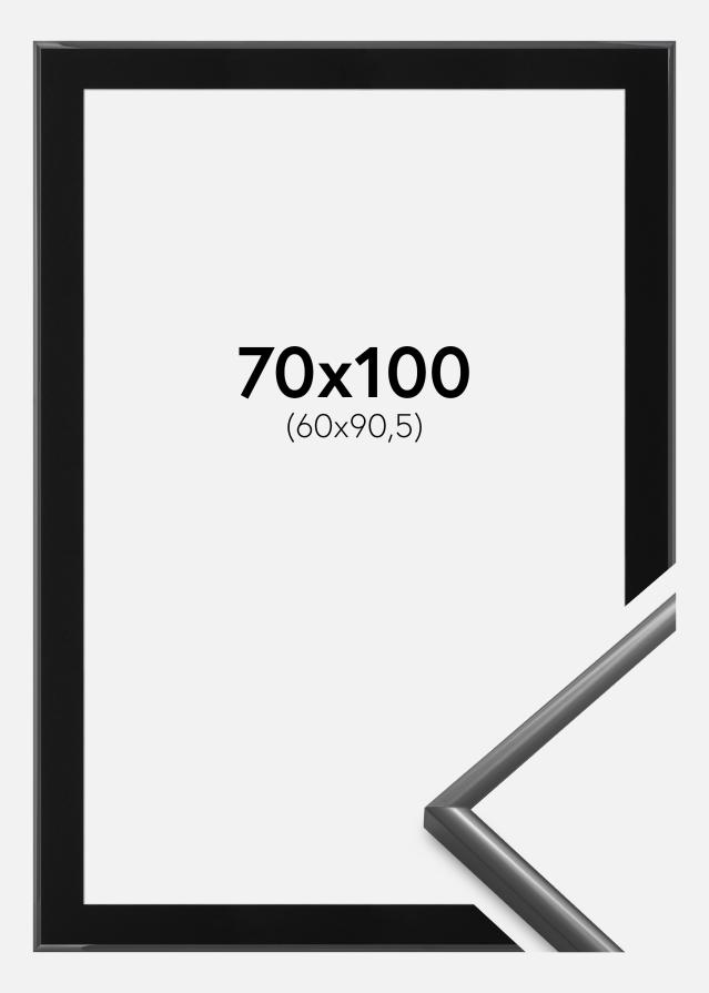 Ramme New Lifestyle Mørkegrå 70x100 cm - Passepartout Sort 61x91,5 cm