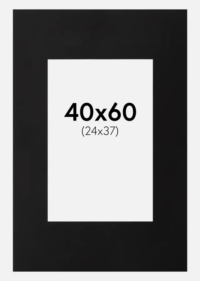 Passepartout Sort (Sort kerne) 40x60 cm (24x37)