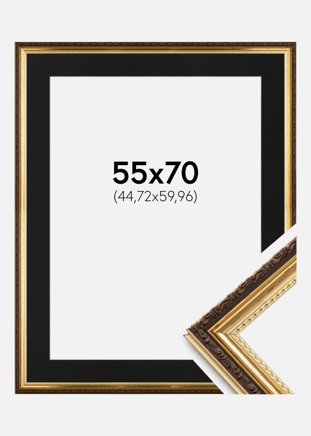 Ramme Abisko Guld 55x70 cm - Passepartout Sort 18x24 inches (45,72x60,96 cm)