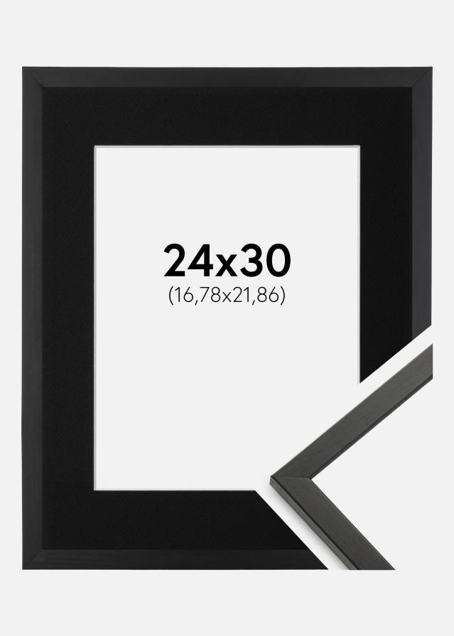 Ramme Galant Sort 24x30 cm - Passepartout Sort 7x9 inches