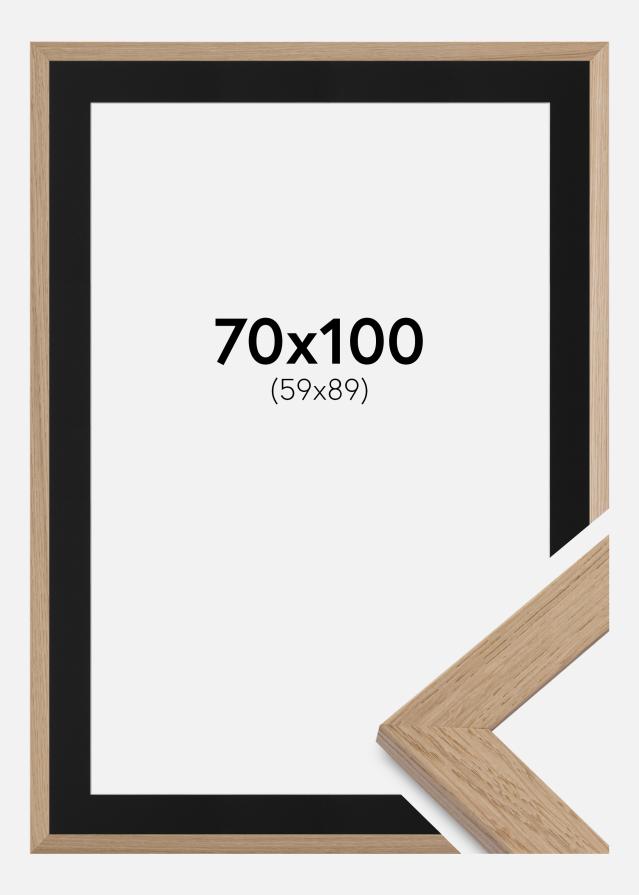 Ramme Trendline Eg 70x100 cm - Passepartout Sort 60x90 cm