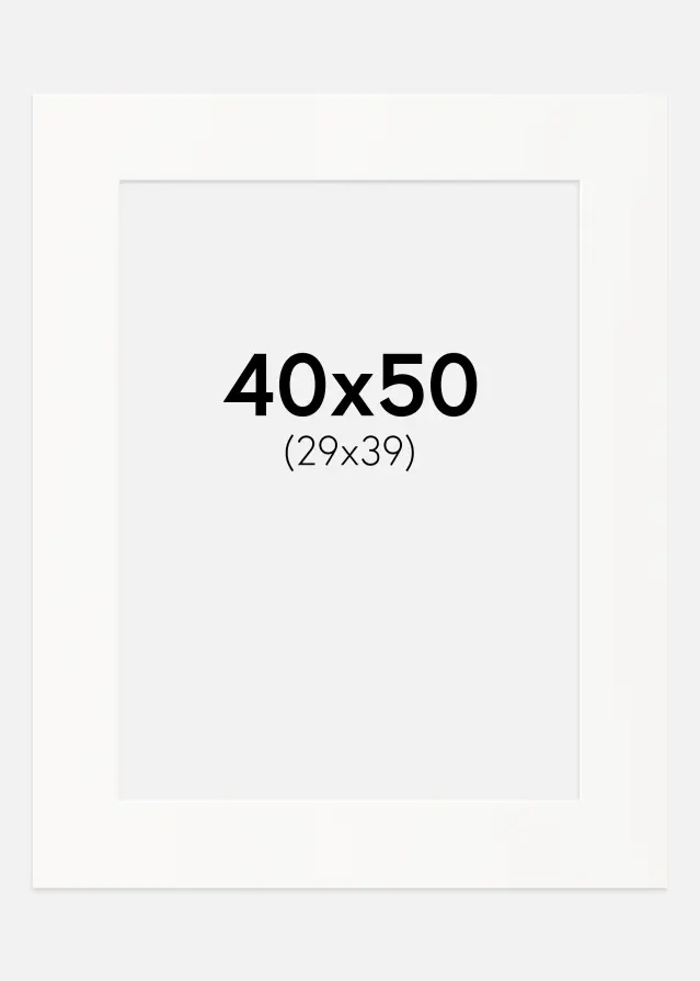 Passepartout Offwhite (Hvid kerne) 40x50 cm (29x39)