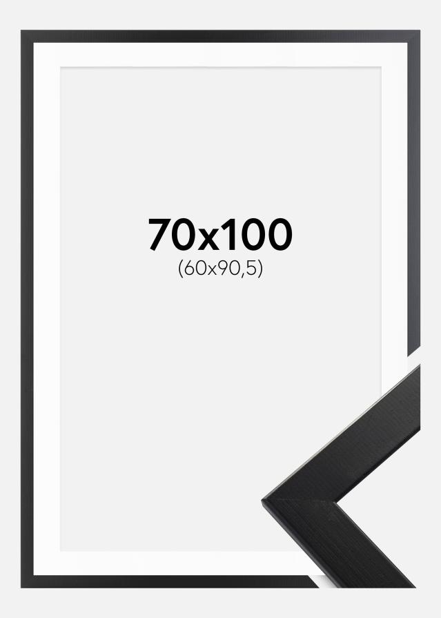 Ramme Trendline Sort 70x100 cm - Passepartout Hvid 61x91,5 cm