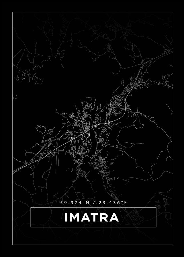 Kort - Imatra - Sort Plakat