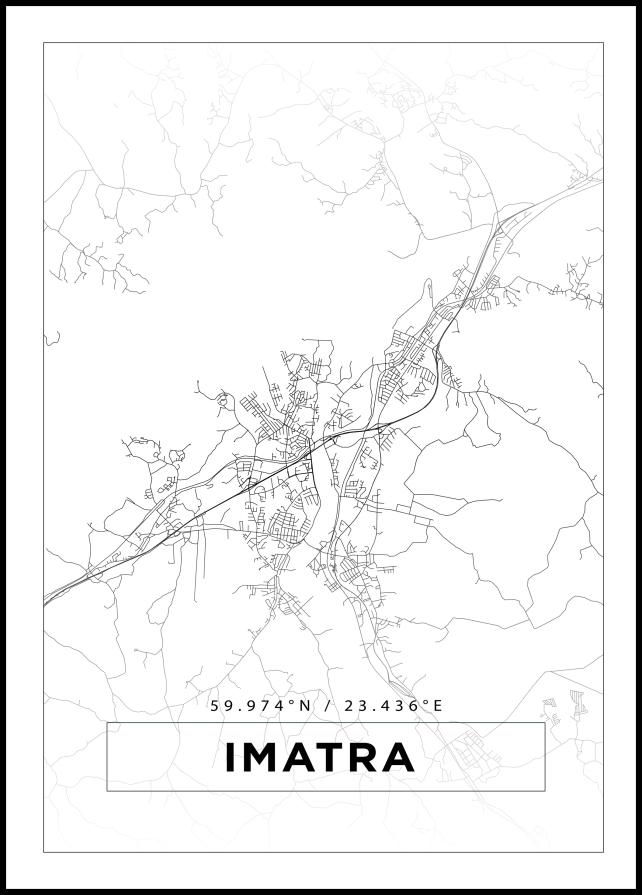 Kort - Imatra - Hvid Plakat